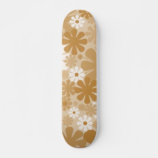 Retro 60s 70s Aesthetisch Floral Pattern Persoonlijk Skateboard (Voorkant)