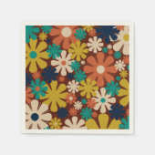Retro 60s 70s Aesthetisch Floral Pattern Servet (Voorkant)