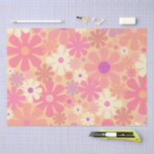Retro 60s 70s Aesthetisch Floral Pattern Tissuepapier (Craft)