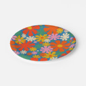 Retro 60s 70s Aesthetisch kleurrijk flessenpatroon Papieren Bordje (Gekanteld)