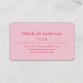 Retro 60s 70s Aesthetisch roze Floral Pattern Visitekaartje (Achterkant)