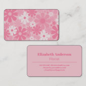 Retro 60s 70s Aesthetisch roze Floral Pattern Visitekaartje (Voorkant / Achterkant)