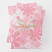 Retro 60s 70s Aesthetische Floral Pattern Pastel R Inpakpapier Vel (In situ)