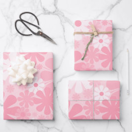 Retro 60s 70s Aesthetische Floral Pattern Pastel R Inpakpapier Vel
