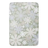 Retro 60s 70s Aesthetische Floral Pattern Sage Gre Badmat (Voorkant Verticaal)