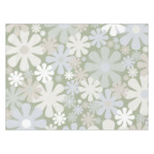 Retro 60s 70s Aesthetische Floral Pattern Sage Gre Tafelkleed (Voorkant (Horizontaal))