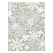 Retro 60s 70s Aesthetische Floral Pattern Sage Gre Tafelkleed (Voorkant)