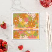 Retro 60s 70s Aesthetische Floral Personalized Servet (Insitu)
