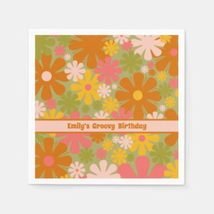 Retro 60s 70s Aesthetische Floral Personalized Servet