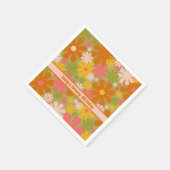Retro 60s 70s Aesthetische Floral Personalized Servet (Hoek)