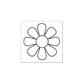 Retro 60s 70s Bloem Eenvoudig Rubberstempel (Afrduk)