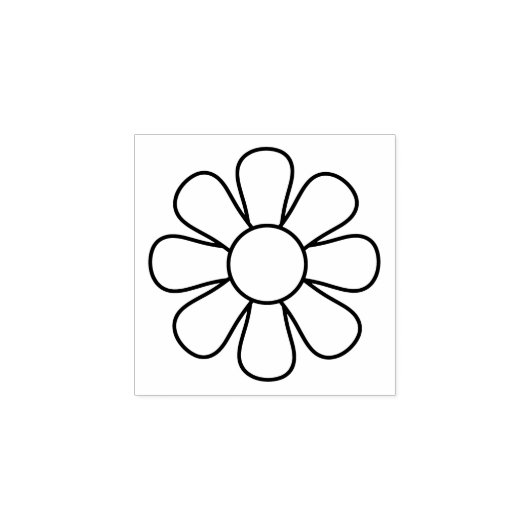 Retro 60s 70s Bloem Eenvoudig Rubberstempel (Afrduk)