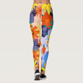 Retro 60s 70s Bloem Leggings (Achterkant)