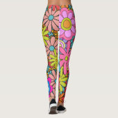Retro 60s 70s Bloem Leggings (Achterkant)