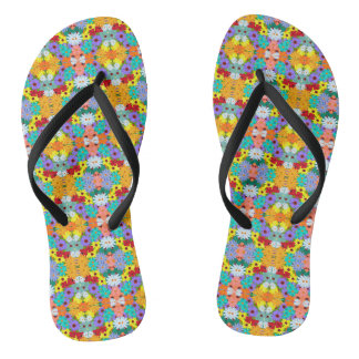Retro 60s 70s Bloem Teenslippers