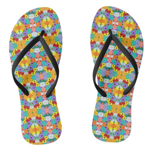 Retro 60s 70s Bloem Teenslippers (Voetbed)