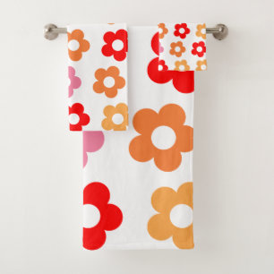 Retro 60s 70s bloemen hippie bad handdoek