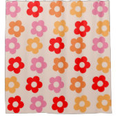 Retro 60s 70s bloemen hippie douchegordijn (Voorkant)