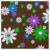 retro 60s 70s bloemstof stof (Close Up)