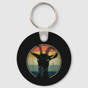 Retro 60s 70s boer Dierenvriend geit Sleutelhanger