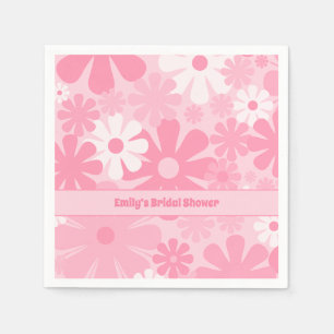 Retro 60s 70s esthetische roze Floral op maat Servet