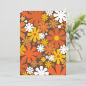 Retro 60s 70s Floral Pattern Oranje en Brown Kaart (Staand voorkant)