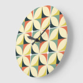 Retro 60's 70's geometrisch patroon. grote klok (Hoek)