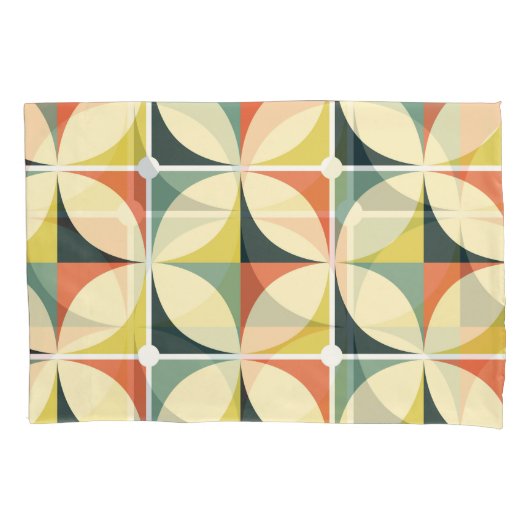 Retro 60's 70's geometrisch patroon. kussensloop (Voorkant)