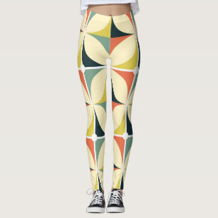 Retro 60's 70's geometrisch patroon. leggings