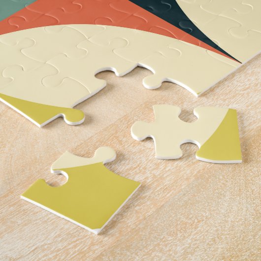 Retro 60's 70's geometrisch patroon. legpuzzel (Zijkant)