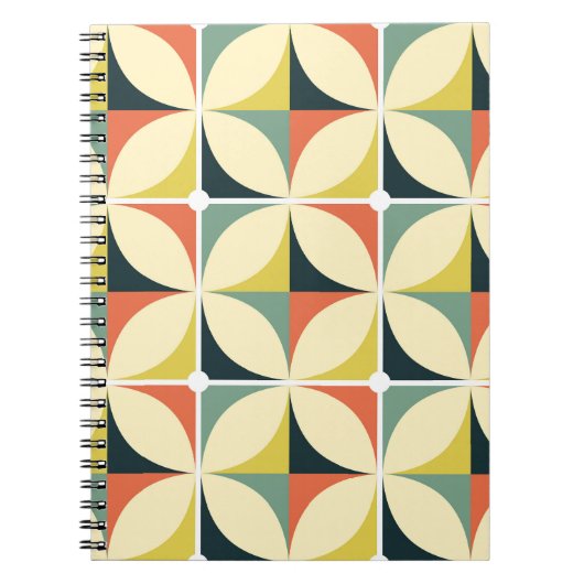 Retro 60's 70's geometrisch patroon. notitieboek (Voorkant)