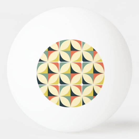 Retro 60's 70's geometrisch patroon. pingpongbal (Voorkant)