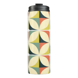 Retro 60's 70's geometrisch patroon. thermosbeker