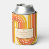 Retro 60s 70s Geometrisch Regenboog Bachelorette F Blikjeskoeler (Blikje Voorkant)