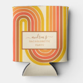 Retro 60s 70s Geometrisch Regenboog Bachelorette F Blikjeskoeler (Voorkant)