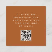 Retro 60s 70s Geometrische Rainbow Waves QR Code Vierkante Visitekaartje (Achterkant)