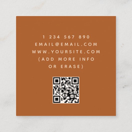 Retro 60s 70s Geometrische Rainbow Waves QR Code Vierkante Visitekaartje (Achterkant)