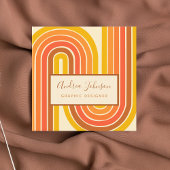 Retro 60s 70s Geometrische Regenboogzassen Vierkante Visitekaartje