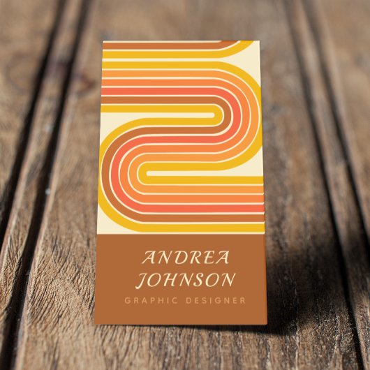 Retro 60s 70s Geometrische Regenboogzassen Visitekaartje