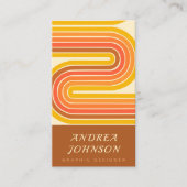 Retro 60s 70s Geometrische Regenboogzassen Visitekaartje (Voorkant)