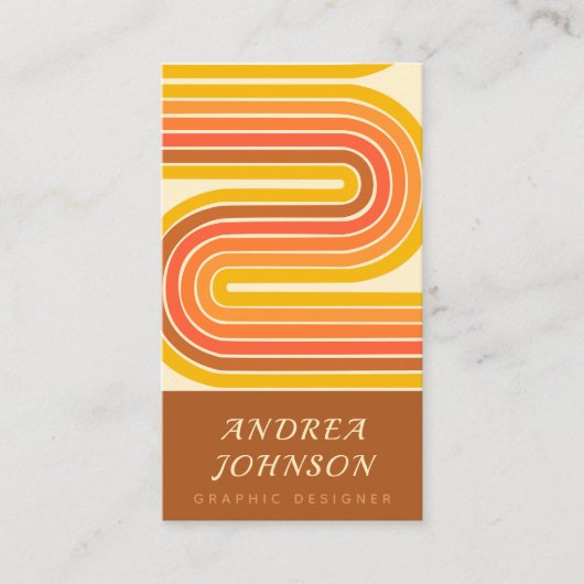 Retro 60s 70s Geometrische Regenboogzassen Visitekaartje (Voorkant)