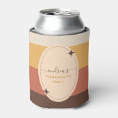 Retro 60s 70s Gestreepte Meidenavond Groovy Blikjeskoeler (Blikje Voorkant)