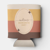 Retro 60s 70s Gestreepte Meidenavond Groovy Blikjeskoeler (Achterkant)