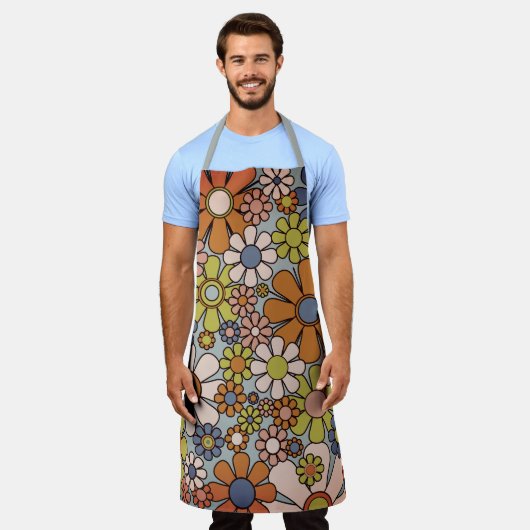 Retro 60s 70s Groovy Bloemen Patroon Schort (Gedragen)