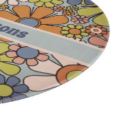 Retro 60s 70s Groovy Floral Personalized Snijplank (Hoek)