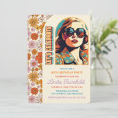 Retro 60s 70s Groovy Hippie Uitnodiging (Staand voorkant)