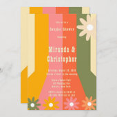 Retro 60s 70s Groovy Stripes Couples Douche Kaart (Voorkant / Achterkant)