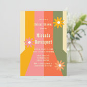 Retro 60s 70s Groovy Stripes Vrijgezellenfeest Kaart (Staand voorkant)