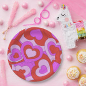 Retro 60s-70s Harten Papieren Bordje (Feest)