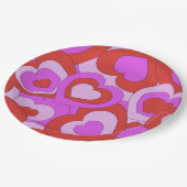 Retro 60s-70s Harten Papieren Bordje (Gekanteld)